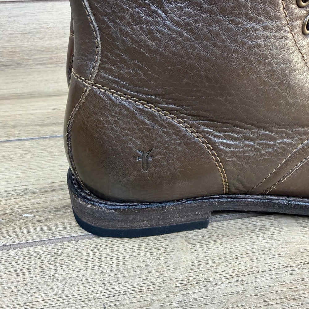 Frye Tyler Flex Lace-Up Vintage Leather Ankle Boots Mens Size 8 Dark Brown‎ NWOB - Picture 2 of 10